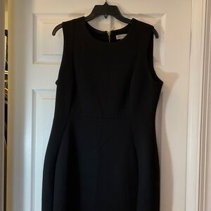 Calvin Klein Black Sleeveless Midi Sheath Dress